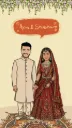 Save The Date Love Story Caricature Wedding Invitation | Personalized Digital E-Invite