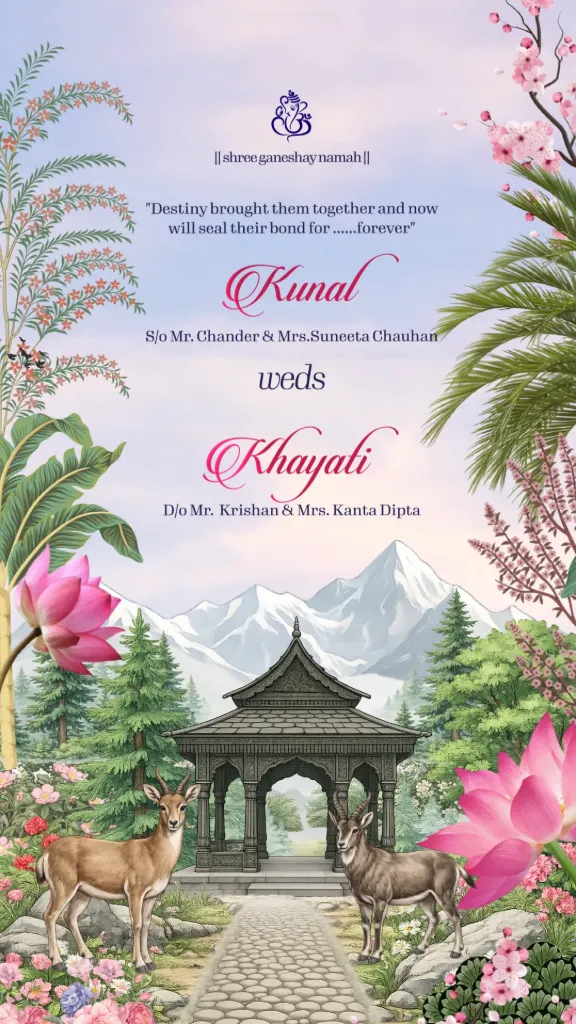 Kunal & Khayati | 3D Himalayan Palace Digital Wedding Invitation