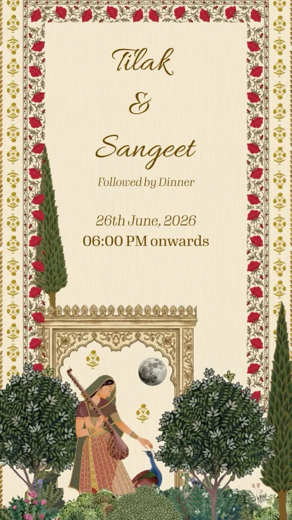Royal Pichwai Theme 2D Digital Wedding Invitation