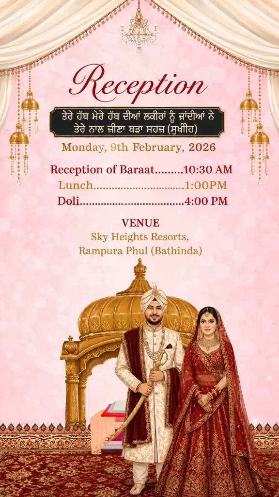 Tarleen & Tirlok | Canada to Punjab Digital Wedding Invitation