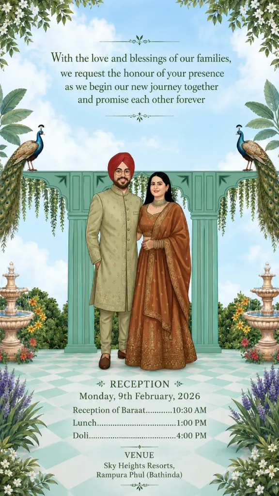 Preetiman & Prabhjot | Punjabi Royal Digital Wedding Invitation