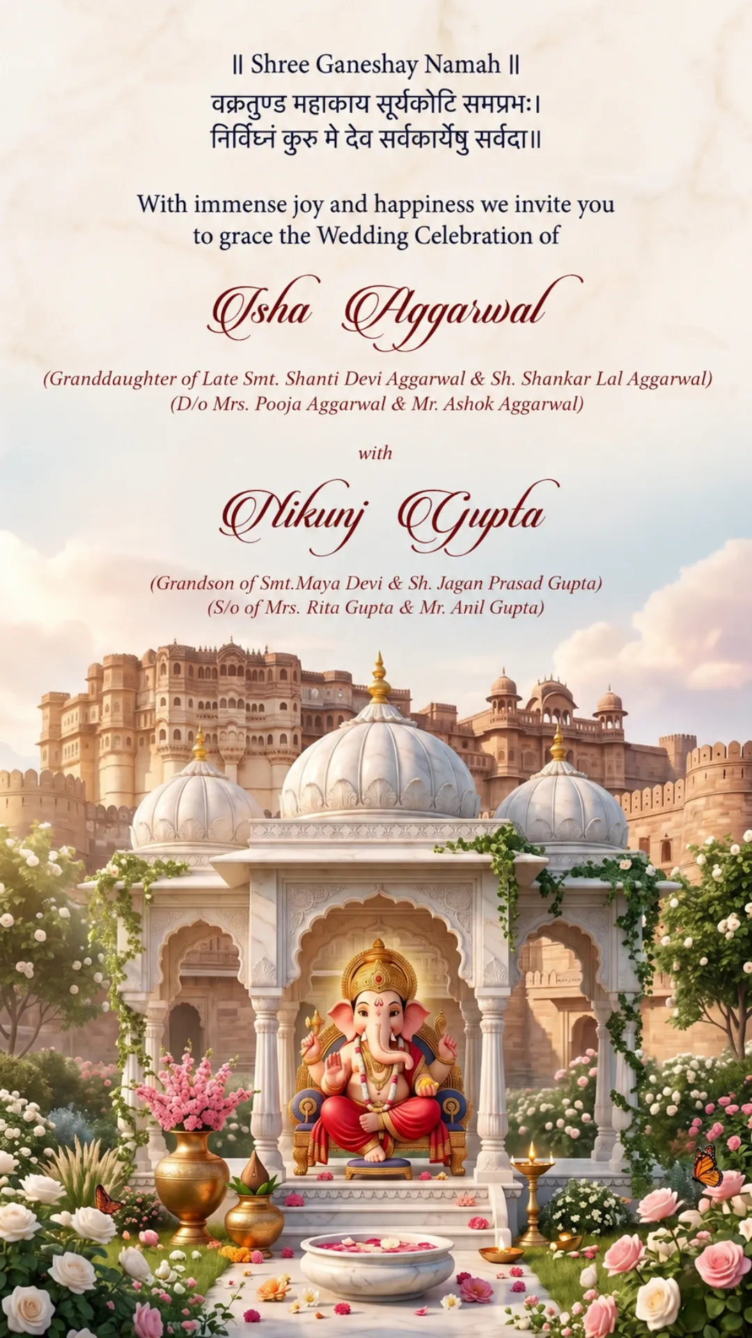 Royal Heritage Palace | AI Wedding Invitation