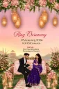 Aarav & Tanya | Floral Caricature Engagement Invitation